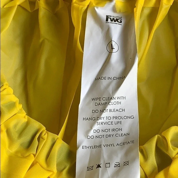 Outdoor Rain Suit Jacket & Pant Set Yellow Size Large New - Picture 8 of 9